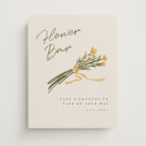 "Pencil Bouquet" - Wedding Party Signs in Cream by Adelyn T. - Front