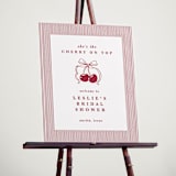 "Classic Cherries" - Wedding Party Signs in Bing Cherry by Charter Oaks Creative - In Use