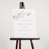 "Sweeping Meadow" - Wedding Party Signs in Wisteria by Everett Paper Goods - In Use
