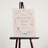 "Dining" - Wedding Party Signs in Pastel by Elly - In Use