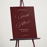 "Museum" - Wedding Party Signs in Burgundy by Nazia Hyder - In Use