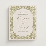 "Embroidered" - Wedding Party Signs in Chartreuse by Jen Owens - Front