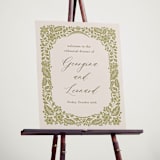 "Embroidered" - Wedding Party Signs in Chartreuse by Jen Owens - In Use