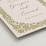 "Embroidered" - Wedding Party Signs in Chartreuse by Jen Owens - Detail