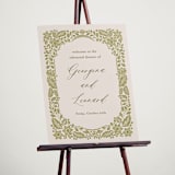 "Embroidered" - Wedding Party Signs in Chartreuse by Jen Owens - In Use