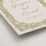 "Embroidered" - Wedding Party Signs in Chartreuse by Jen Owens - Detail