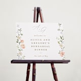 "Garden View" - Wedding Party Signs in Peach by Everett Paper Goods - In Use