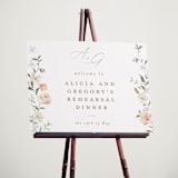 "Garden View" - Wedding Party Signs in Peach by Everett Paper Goods - In Use
