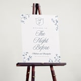 "Wildflower Corners" - Wedding Party Signs in Bluebell by Everett Paper Goods - In Use