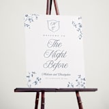 "Wildflower Corners" - Wedding Party Signs in Bluebell by Everett Paper Goods - In Use