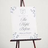 "Wildflower Corners" - Wedding Party Signs in Bluebell by Everett Paper Goods - In Use