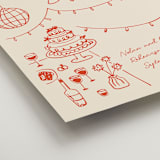 "Party On!" - Wedding Party Signs in Sangria Spark by Zove Ahhh - Detail