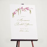 "Cascading Florals Branch" - Wedding Party Signs in Chartreuse by Tamara Hilje - In Use