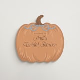"Pumpkins + Bows" - Wedding Party Signs in Cornflower by Laura Hankins - Front