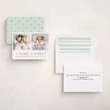 "The More, the Merrier" - Holiday Birth Announcement Cards in Golden by Carolyn MacLaren - Assembled