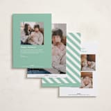 "The Merriest Christmas Of All" - Holiday Birth Announcement Cards in Deep Mint by Sara Hicks Malone - Back of Card Options