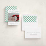 "The Merriest Christmas Of All" - Holiday Birth Announcement Cards in Deep Mint by Sara Hicks Malone - Assembled