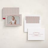 "Scroll" - Holiday Birth Announcement Cards in Berry by Inkblot Design - Assembled