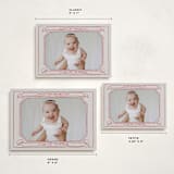 "Scroll" - Holiday Birth Announcement Cards in Berry by Inkblot Design - Formats Available