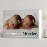"a merry addition" - Holiday Birth Announcement Cards in Spruce by Liz Conley - Folded Card
