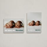 "a merry addition" - Holiday Birth Announcement Cards in Spruce by Liz Conley - Photo Orientation Options