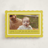 "Brighter Side" - Holiday Birth Announcement Cards in Citron by Amy Kross - Front