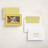 "Brighter Side" - Holiday Birth Announcement Cards in Citron by Amy Kross - Assembled