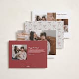 "More joy" - Holiday Birth Announcement Cards in Berry by Maja Cunningham - Back of Card Options