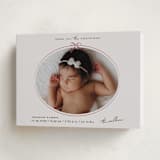 "More joy" - Holiday Birth Announcement Cards in Berry by Maja Cunningham - Folded Card