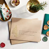 "More joy" - Holiday Birth Announcement Cards in Berry by Maja Cunningham - Real-Foil Envelopes & Wax Seals