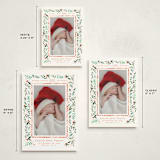 "Merry Little Christmas Greenery" - Holiday Birth Announcement Cards in Tangerine by Alethea and Ruth - Formats Available