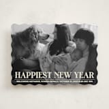 "News" - Holiday Birth Announcement Cards in Champagne by Jenna Holcomb - Front