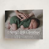 "Our Merry Little Christmas" - Holiday Birth Announcement Cards in Sugar by Jenna Holcomb - Folded Card
