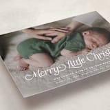 "Our Merry Little Christmas" - Holiday Birth Announcement Cards in Sugar by Jenna Holcomb - Detail