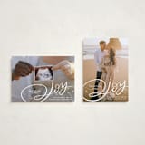 "Expecting More Joy" - Holiday Birth Announcement Cards in Starlight by Alethea and Ruth - Photo Orientation Options