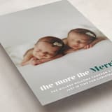 "a merry addition" - Holiday Birth Announcement Cards in Spruce by Liz Conley - Detail