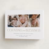 "Counting Those Blessings" - Holiday Birth Announcement Cards in Snow by Robert and Stella - Folded Card