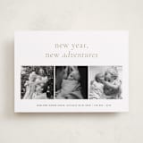 "Awaits" - Holiday Birth Announcement Cards in Ink by Blustery August - Front