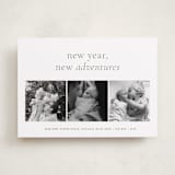 "Awaits" - Holiday Birth Announcement Cards in Forest by Blustery August - Front