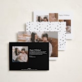 "Awaits" - Holiday Birth Announcement Cards in Ink by Blustery August - Back of Card Options