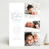 "Extra Cheer Here" - Holiday Birth Announcement Cards in Sky by Everett Paper Goods - Front
