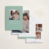 "Extra Cheer Here" - Holiday Birth Announcement Cards in Mint by Everett Paper Goods - Back of Card Options