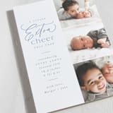 "Extra Cheer Here" - Holiday Birth Announcement Cards in Sky by Everett Paper Goods - Detail