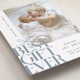 "Best Gift Ever bow" - Holiday Birth Announcement Cards in Frost by Alethea and Ruth - Detail