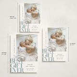 "Best Gift Ever bow" - Holiday Birth Announcement Cards in Frost by Alethea and Ruth - Formats Available