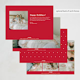 "even merrier." - Holiday Birth Announcement Cards in Snow by Lori Wemple - Back of Card Options