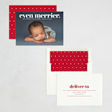 "even merrier." - Holiday Birth Announcement Cards in Snow by Lori Wemple - Assembled