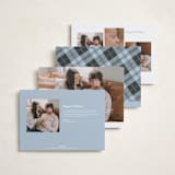 "Little Addition" - Holiday Birth Announcement Cards in Powder by Sarah Brown - Back of Card Options