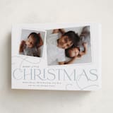 "Little Addition" - Holiday Birth Announcement Cards in Powder by Sarah Brown - Folded Card