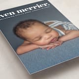 "even merrier." - Holiday Birth Announcement Cards in Snow by Lori Wemple - Detail